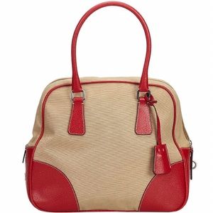 Red Canvas Prada Bag